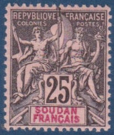 SOUDAN - 10  25C NOIR NEUF* AVEC CHARNIERE COTE 35 EUR - Unused Stamps