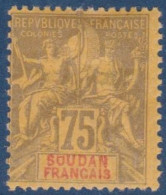 SOUDAN - 14  75C VIOLET NEUF* AVEC CHARNIERE COTE 62 EUR - Unused Stamps