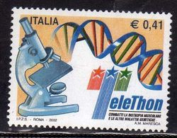 ITALIA REPUBBLICA ITALY REPUBLIC 2002 TELETHON TELE THON € 0,41 MNH - 2001-10:  Nuevos