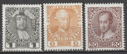 AUTRICHE - 1908 - YVERT N°101+105+108 * MLH - COTE = 15 EUR - Unused Stamps