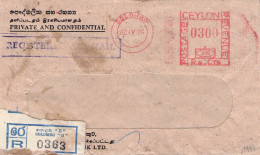 CEYLON - REGISTERED AIRMAIL 1976 COLOMBO -METER- / 5261 - Sri Lanka (Ceylon) (1948-...)