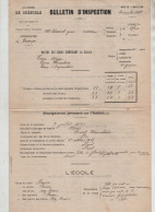 Bulletin Inspection Vasserot Abriès 1907 - Diplomas Y Calificaciones Escolares