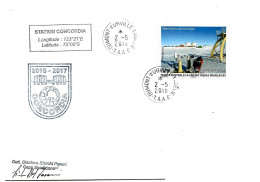 PO - 148 - Enveloppe TAAF Base Franco-italienne Concordia - Cachet Illustré - Timbre Carnet De Voyage - Bases Antarctiques