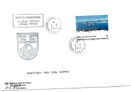 PO - 149 - Enveloppe TAAF Base Franco-italienne Concordia - Cachet Illustré - Timbre Carnet De Voyage 2016 - Bases Antarctiques