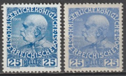 AUTRICHE - 1908 - YVERT N°109+109a ** MNH - COTE = 50 EUR - Nuevos