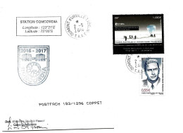 PO - 152- Enveloppe TAAF Base Franco-italienne Concordia - Cachets Illustrés Et Signature 2016 - Bases Antarctiques