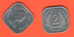 East Caribbean States 2 Cents 1995 Aluminum Coin ∇ 3 - Oost-Caribische Gebieden