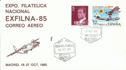 ESPAÑA, SOBRE AEREO  CONMEMORATIVO  AÑO  1985 - Covers & Documents