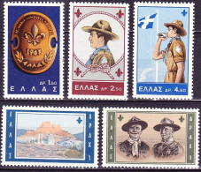 GREECE 1963 11 Th World Boyscouts Jamboree MNH Set  Vl. 881 / 885 - Unused Stamps