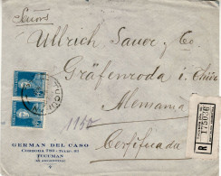 ARGENTINA 1923 R -  LETTER SENT FROM TUCUMAN TO GRAEFENRODA - Lettres & Documents