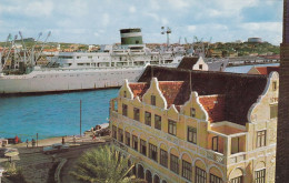 Curacao - Willemstad Harbour , Grace Line Cruiser Santa Old Postcard - Curaçao