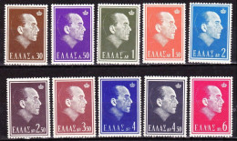 GREECE 1964 King Paul MNH Set Vl. 900 / 909 - Unused Stamps