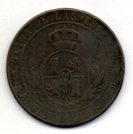 SPAIN, 5 Centimos, Copper, Year 1868, KM # 635.1, 8 Pointed Star. - Otros & Sin Clasificación