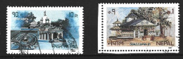 NEPAL. N°431-2 Oblitérés De 1985. Temples. - Hindouisme