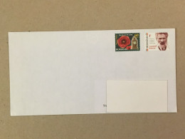 Romania Unused Letter Stamp Cover Constantin Brancusi Artist Sculptor Mantel Clock Flowers - Lettres & Documents