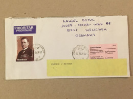 Romania Germany 2022 Cancelled Letter Sent Back Circulated Cover Envelope Cancellation Ion Pelivan Politician - Lettres & Documents