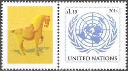 United Nations UNO UN Vereinte Nationen New York 2014 Chinese New Year Of The Horse Mi.No.1387 I Label MNH ** Neuf - Neufs