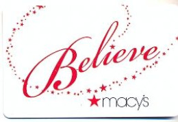 Macy's, U.S.A., Carte Cadeau Pour Collection, Sans Valeur # Macys-109 - Cartes De Fidélité Et Cadeau