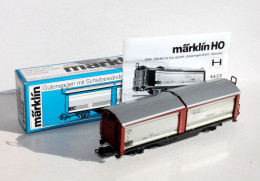 RARE! MARKLIN HO N°4633 WAGON A TOIT ET PAROIS COULISSANT FOURGON TRAIN + NOTICE! TRAIN MODELISME FERROVIAIRE (1002.17) - Güterwaggons