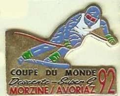 @@ Ski Skieur Descente Super G Coupe Du Monde MORZINE AVORIAZ 1992  (2.4x2.9) @@sp495 - Invierno