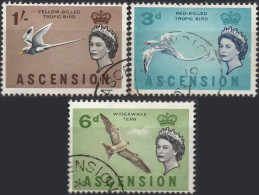 ASCENSION/1963/USED/SC#78, 80, 83/ QUEEN ELIZABETH II / QEII/ SEA BIRDS/ PARTIAL SET - Ascension