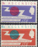 ASCENSION/1965/MNH/SC#92-3/ ITU ISSUE / INTERNATIONAL COMMUNICATION UNION / FULL SET - Ascension