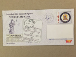 Romania Postal Stationery Used Letter Stamp Cover 2012 New Civil Code Civil Law Justice - Covers & Documents