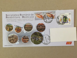 Romania Postal Stationery Used Letter Stamp Cover 2023 Romanian Society Of Medical Rehabilitation Spa Baths Resort - Covers & Documents