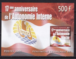 POLYNESIE FRANCAISE NEUF MNH **bloc Feuillet 2001 - Hojas Y Bloques