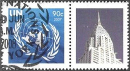 United Nations UNO UN Vereinte Nationen New York 2007 Greetings Mi. No. 1062 Label Used Cancelled Oblitéré - Used Stamps