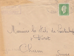 Lettre Obl. Ruffec Le 9/2/46 Sur 10f Dulac N° 698 Pour Cham En Suisse (tarif Du 1/2/46) - 1944-45 Marianne (Dulac)