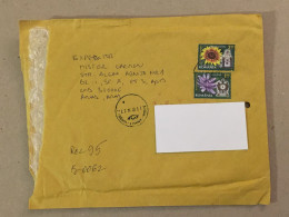 Romania Used Letter Stamp Cover 2014 Flowers Mantel Clock - Altri & Non Classificati
