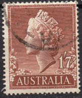 AUSTRALIA/1957/USED/SC#301/ QUEEN ELIZABETH II / QEII/ 1sh 7p REDSH BROWN - Used Stamps