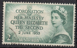 AUSTRALIA/1953/USED/SC#261/QUEEN ELIZABETH II CORONATION ISSUE/ QEII / 2sh DULL GREEN - Gebruikt