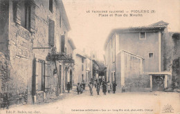 PIOLENC (Vaucluse) - Place Et Rue Du Moulin - Ecrit 1917 (2 Scans) Marthe Charrier, 7 Rue Voltaire à Grenoble - Piolenc