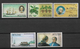 AITUTAKI 1989, SERIE Ivert 481/85, 2º Centenario Descubrimiento De Aitutaki. MNH. - Aitutaki