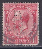 Grande Bretagne - 1911 - 1935 -  George  V  -  Y&T N °  140  Perforé  D - Perfin