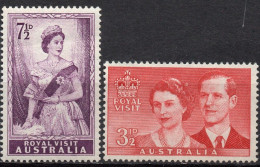 AUSTRALIA/1954/MH/SC#267-8/ VISIT OF QUEEN ELIZABETH II & DUKE OF EDINBURGH / QEII / ROYALTY/ PARTIAL SET - Nuovi