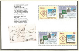 IRELAND 1990 Mint Block MNH(**) Stamp On Stamp - Blokken & Velletjes