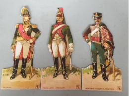 3 Chromos Decoupis Chocolat LOMBART Tenues Militaire - Lombart