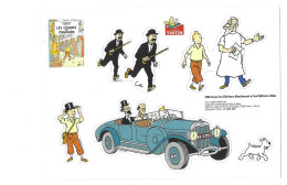 PLANCHE DE 5 AUTOCOLLANTS - TINTIN - LES CIGARES DU PHARAON - MILOU - DUPOND ET DUPONT - VOITURE - Aufkleber