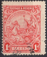 BARBADOS/1925-35/USED/SC#167/ SEAL OF THE COLONY / KING GEORGE V/ KGV / 1p RED - Barbados (...-1966)