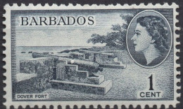 BARBADOS/1953/MH/SC#235/ QUEEN ELIZABETH II/ QEII / PICTORIAL/  1c SLATE DOVER FORT - Barbados (...-1966)