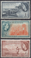 BARBADOS/1953-7/MH/SC#235-6, 240/ QUEEN ELIZABETH II/ QEII / PICTORIAL/  PARTIAL SET - Barbados (...-1966)