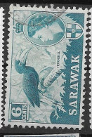 Sarawak VFU CA Watermark 1964 5 Euros Bird - Sarawak (...-1963)