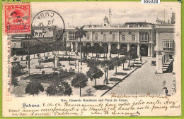 Aa6038 -CUBA- Vintage Postcard - Generals Residence And Plaza De Armas -1906 - Cuba