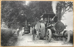 CPA CHATEAUNEUF LA FORET SERVIE TRANSPORTS ROUTIERES DE LA PAPETERIE ROULEAU MACHINE VAPEUR - Chateauneuf La Foret