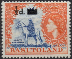 BASUTOLAND/1959/MH/SC#57/ QUEEN ELIZABETH II / QEII/ PICTORIAL  / 1/2p ON 2p ORG & DP BLUE - 1933-1964 Colonia Británica