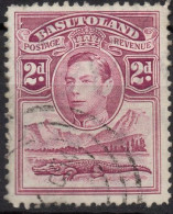 BASUTOLAND/1938/USED/SC#21/ KING GEORGE VI / KGVI / COCODRILE / 2p ROSE LILAC - 1933-1964 Kronenkolonie