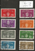 Timbre Norvege 1 Neuf Et 7 Oblitéré Serie Complete Année 1934-1937 - Usati